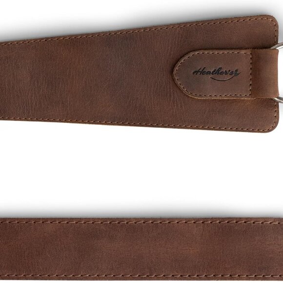 Women's Leather No-Buckle Waist Belt with Ring Handmade for Formal Occasions - Picture 2 of 5